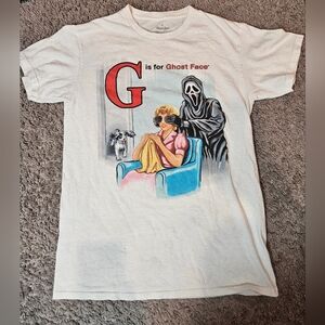 Gildan White Tee with Ghost Face Graphic